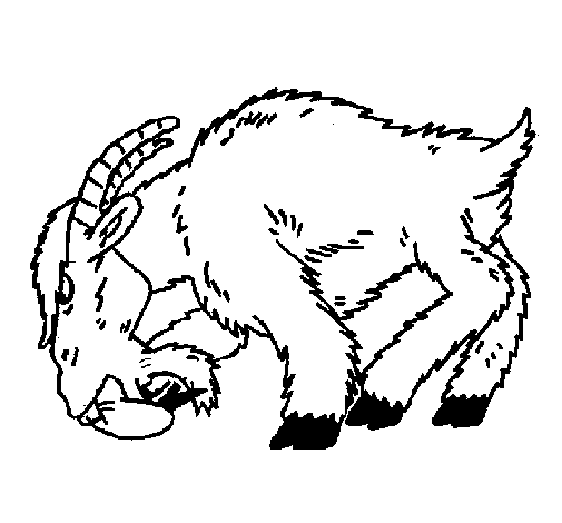 Angry goat coloring page