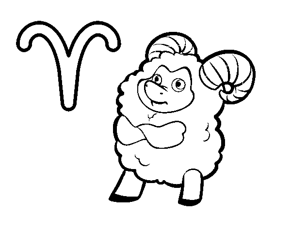 Aries horoscope coloring page