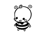 Baby bee coloring page