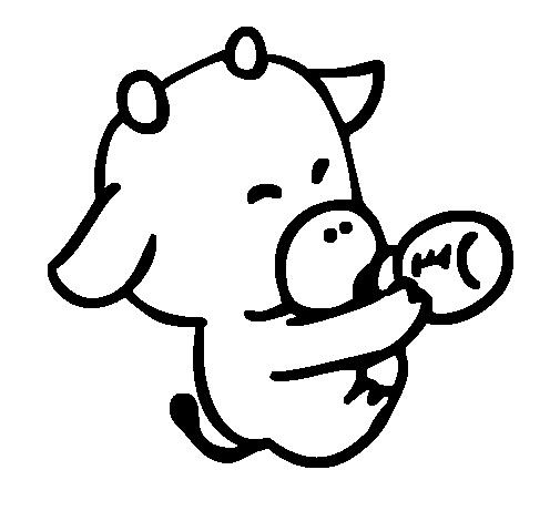 Baby cow coloring page 