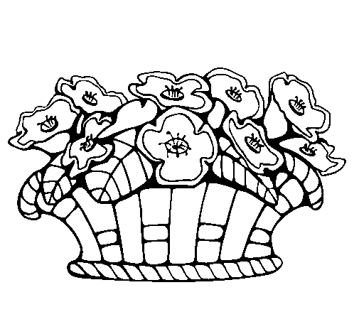 Basket of flowers 10 coloring page
