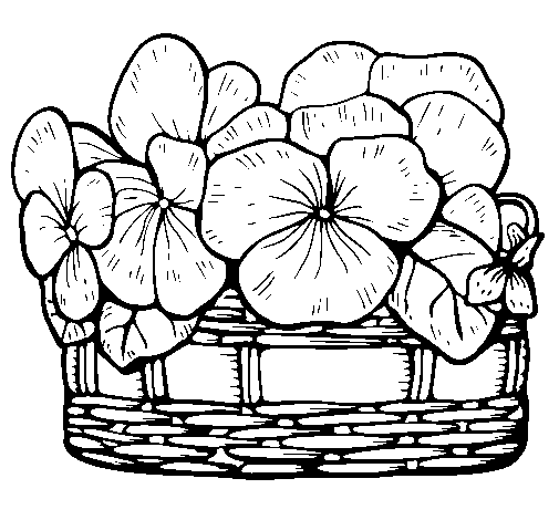 Basket of flowers 12 coloring page
