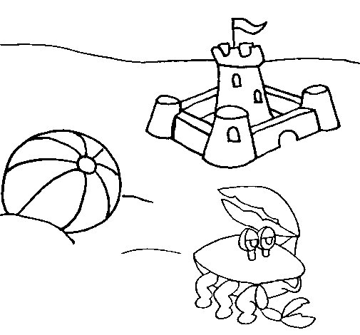 Beach 2 coloring page