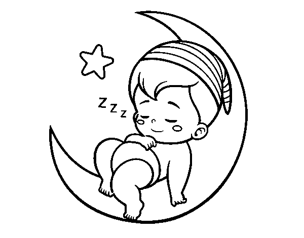 Bedtime coloring page