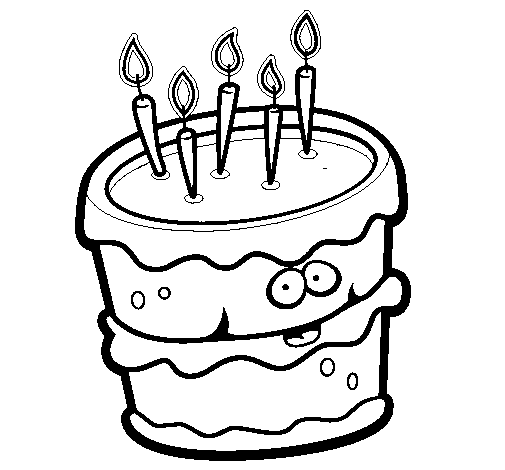 Birthday cake 2 coloring page