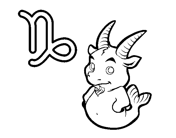 Capricorn horoscope coloring page