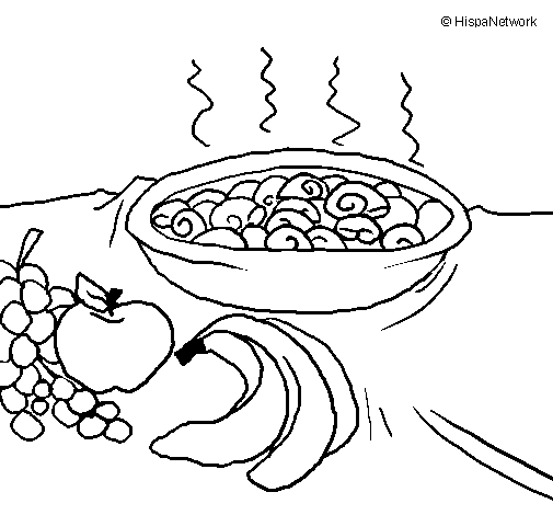Casseroled snails coloring page