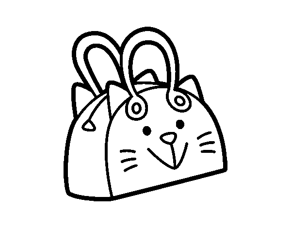 Cat face handbag coloring page