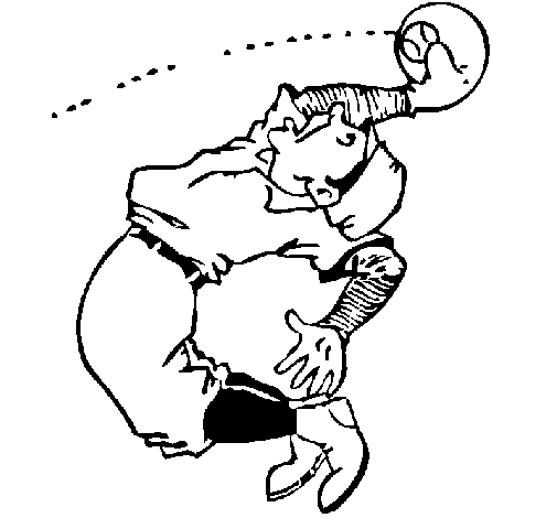 Caught ball coloring page