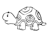 Cheerful turtle coloring page