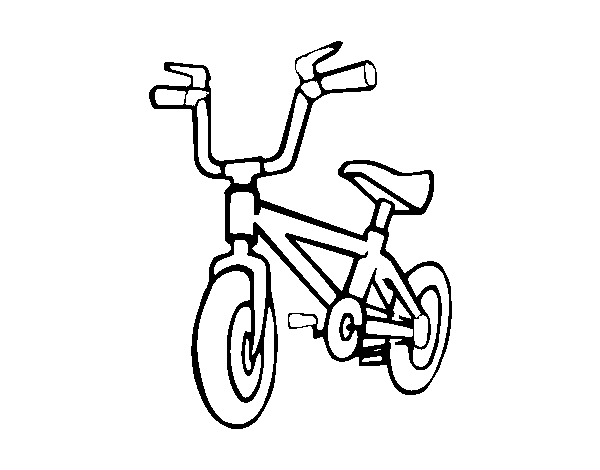 Childish bike coloring page