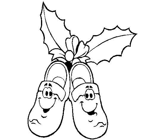 Christmas shoes coloring page