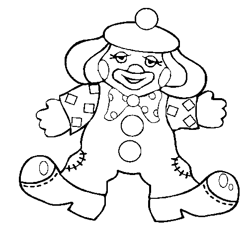 Clown with big feet coloring page
