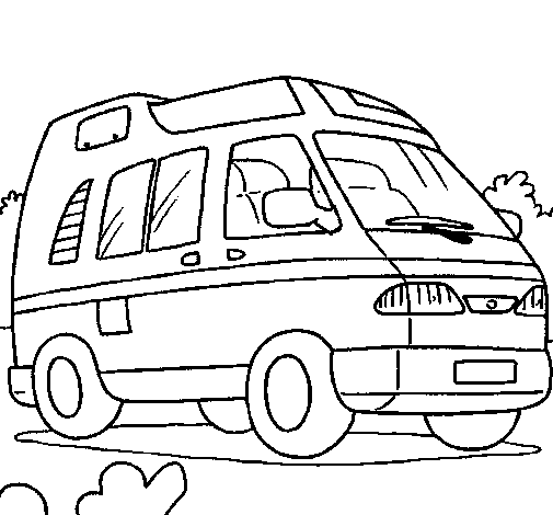 Compact caravan coloring page