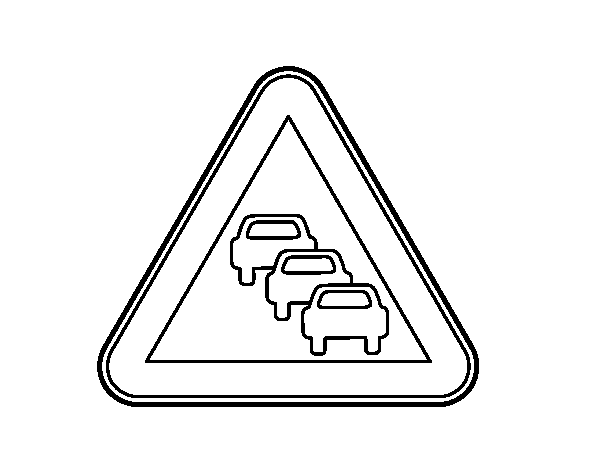 Congested traffic coloring page