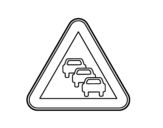 Congested traffic coloring page