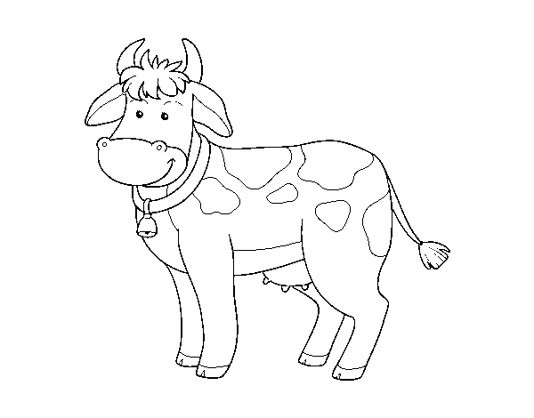 Cow farm coloring page