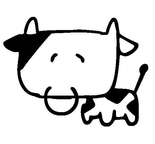 Cow with square head coloring page