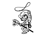 Cowboy costume coloring page