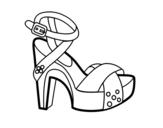 Cross heel with platform coloring page