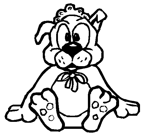 Dog baby coloring page