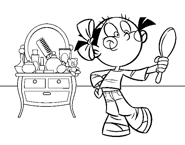 Dressing table coloring page