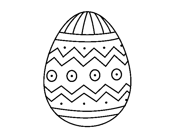 Easter egg with prints coloring page