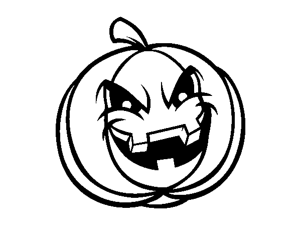 Evil Scary Pumpkin  coloring page