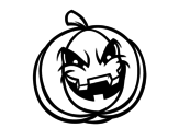Evil Scary Pumpkin  coloring page