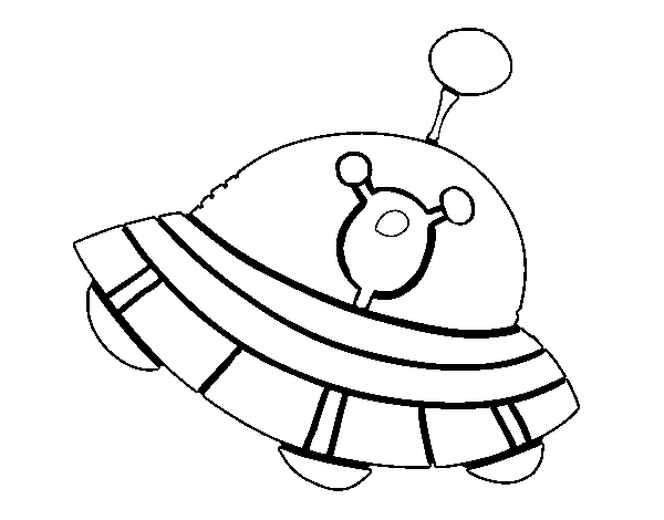 Extraterrestre na nave espacial coloring page