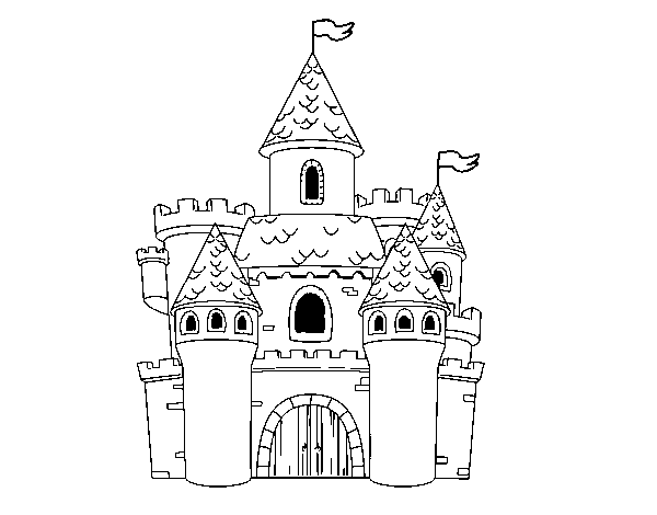 Fantasy castle coloring page