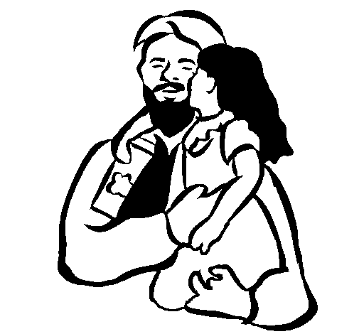 Fatherly kiss coloring page