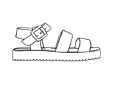 Flat sandal with platform coloring page