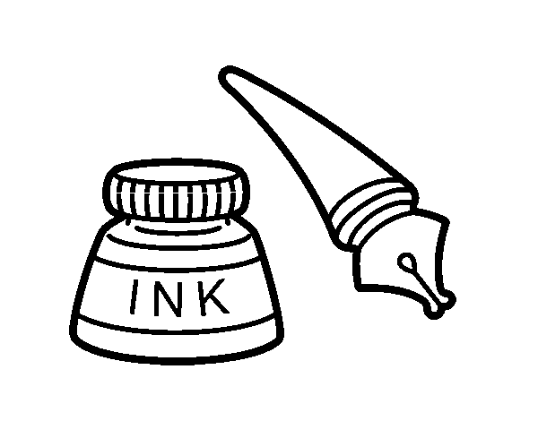 Fountain pen coloring page