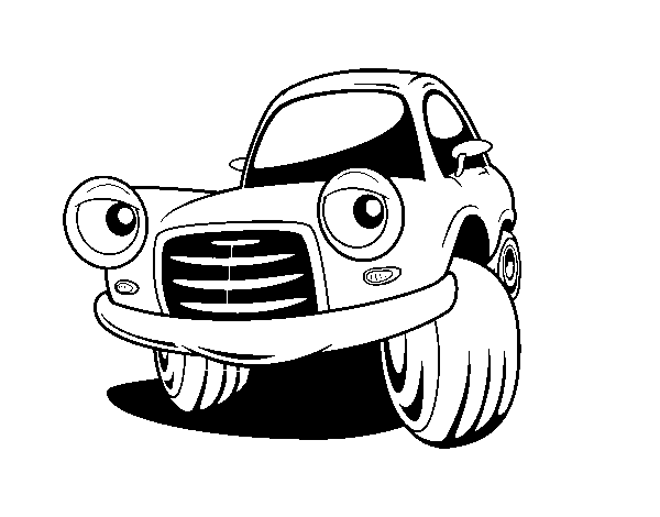 Fun city car coloring page