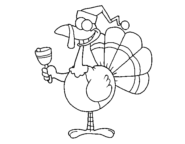 Funny turkey coloring page