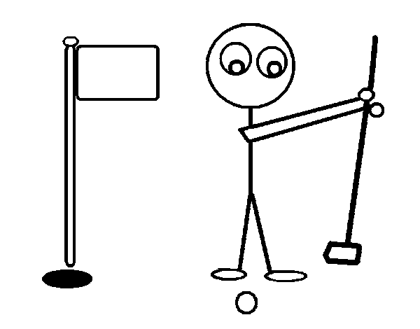 Golfer stick coloring page