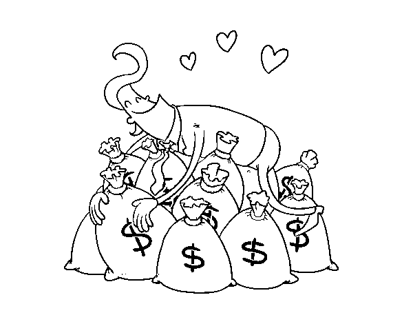 greedy businessman coloring page