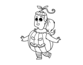 Halloween pumpkin costume coloring page
