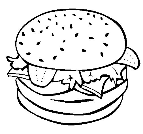 Hamburger with everything coloring page