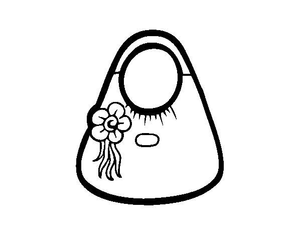  Handbag with handless and flower coloring page