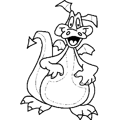 Happy dragon coloring page