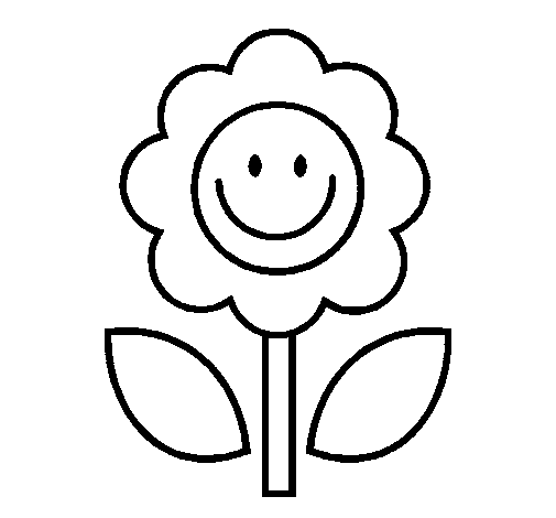 Happy Flower coloring page