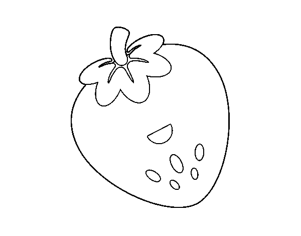 Happy strawberry coloring page