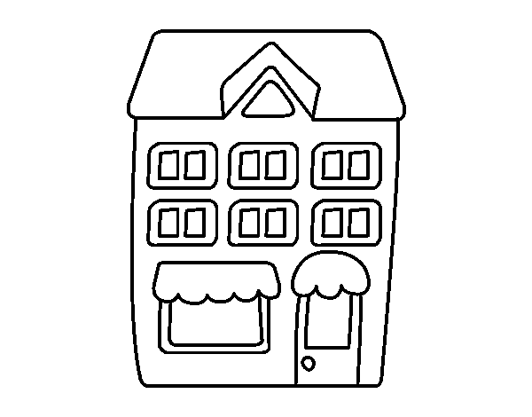 House with floors coloring page