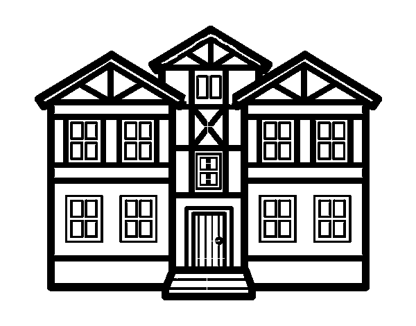 Houses coloring page