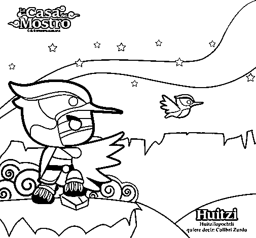 Huitzi 2 coloring page