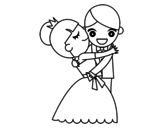 Husband and wife dancing coloring page