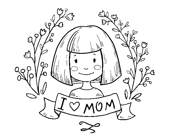 I love mom coloring page