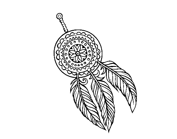 Indian dreamcatcher coloring page